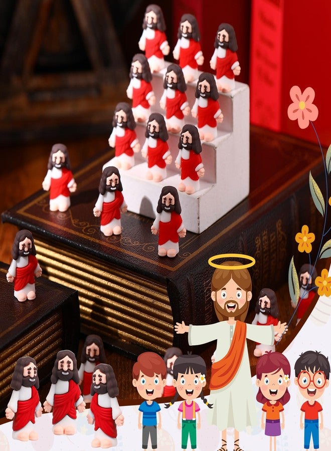 بيميمو مجموعة Bememo من 100 قطعة من مجسمات يسوع الصغيرة، ألعاب يسوع الصغيرة، تصميم أصلي، مصنوعة من المطاط للعبة الاختباء والبحث، هدية مثالية للحفلات الدينية، هدية حرفية ليوم الأحد، هدية معمودية، هدية لحشو بيض عيد الفصح (أحمر) - Image 4